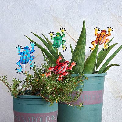 4Pcs Metal Frog Garden Decors JX177A-1