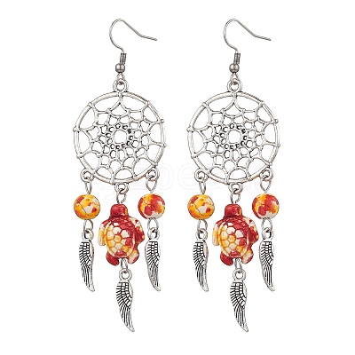5Pairs 5 Colors Alloy & Synthetic Turquoise Chandelier Earrings EJEW-JE06339-01-1