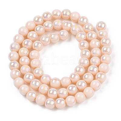 Electroplate Opaque Glass Beads Strands X-GLAA-T032-P6mm-AB09-1
