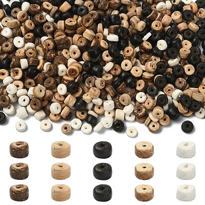 5 Strands 5 Styles Coconut Beads Strands COCB-YW0001-02-1