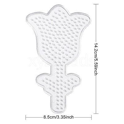 Rose Flower ABC Plastic Pegboards Used for 5x5mm DIY Fuse Bead DIY-YW0008-20-1