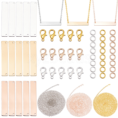 DIY Rectangle Pendant Necklaces Making Kits DIY-HS0001-81-1
