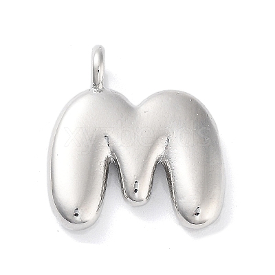 Rack Plating Brass Balloon Letter Pendants KK-C050-01P-M-1
