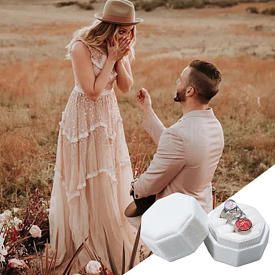 Velvet Cover Plastic Couple Ring Box VBOX-WH20003-001C-1
