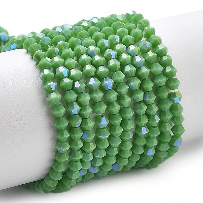 Opaque Solid Color Electroplate Glass Beads Strands EGLA-XCP0001-12A-1