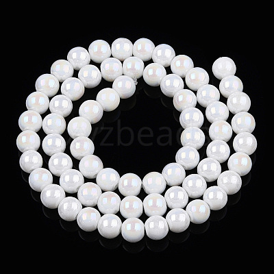 Electroplate Opaque Glass Beads Strands LS-GLAA-T032-P6mm-AB02-1