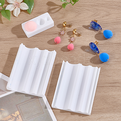3Pcs Rectangle Plastic Clay Mold TOOL-WH0059-051B-1