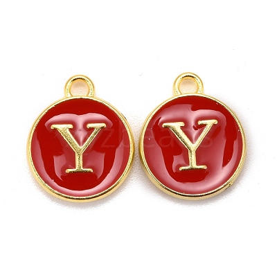 Golden Plated Alloy Enamel Charms X-ENAM-S118-03Y-1