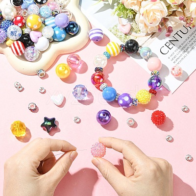 24Pcs 12 Styles Opaque Acrylic Beads MACR-YW0004-70-1