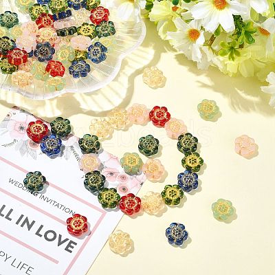 70Pcs 7 Colors Transparent Glass Beads GLAA-CJ0002-92-1