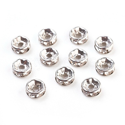 Brass Rhinestone Spacer Beads X-RB-A014-Z6mm-01P-1