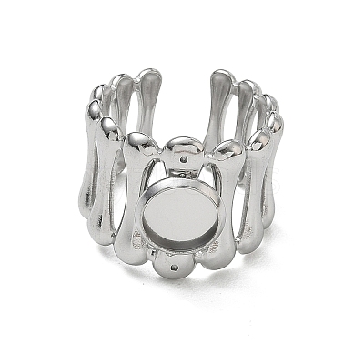 304 Stainless Steel Cuff Ring Components SA-CBA37BC-18A-P-1