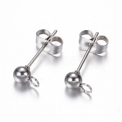 Non-Tarnish 304 Stainless Steel Stud Earring Findings X-STAS-G059-21-1