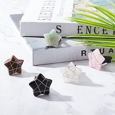 5Pcs Star Gemstone Car Air Vent Clips AJEW-PH00496-01-1