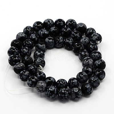 Natural Snowflake Obsidian Beads Strands X-G-G515-4mm-01-1
