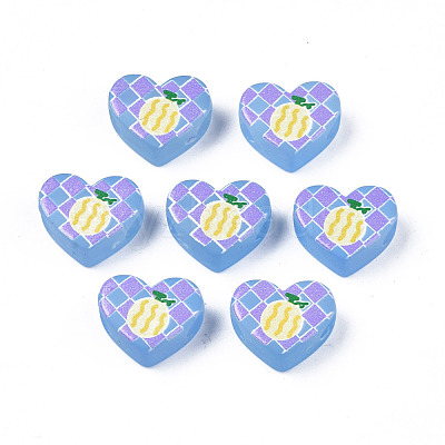 Transparent Printed Acrylic Beads MACR-S373-124-H-1