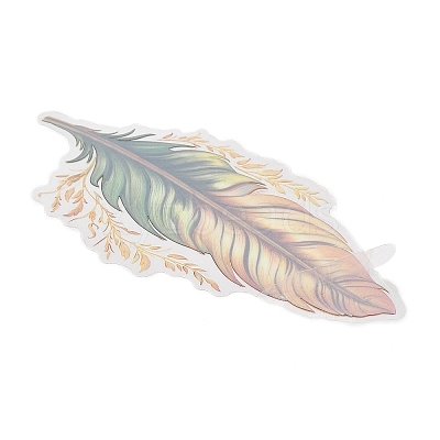 5Pcs 5 Styles Feather Waterproof PET Stickers Sets DIY-B071-03C-1
