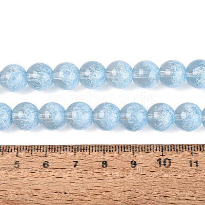 Transparent Half Spray Painted Glass Beads Strands GLAA-Q110-02A-03-1