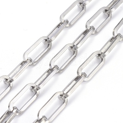 Tarnish Resistant 304 Stainless Steel Paperclip Chains CHS-F011-01B-P-1