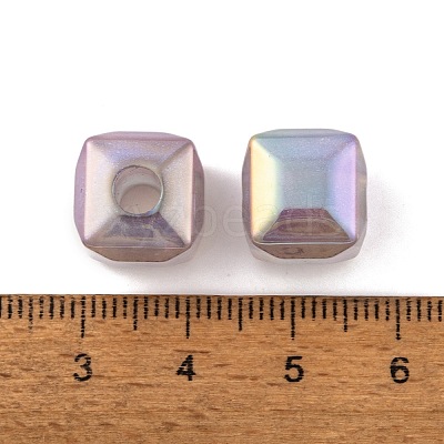 UV Plating Rainbow Iridescent Acrylic Beads PACR-C009-03G-1