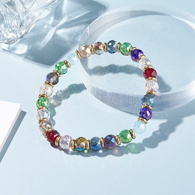 Bling Color Glass Beads Stretch Bracelets BJEW-JB07245-1