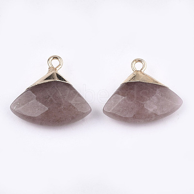 Electroplate Natural Strawberry Quartz Pendants G-T112-04B-1