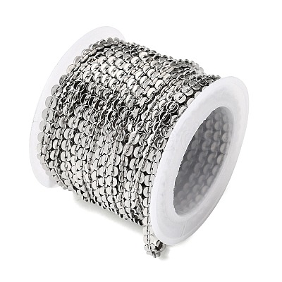 304 Stainless Steel Flat Round Link Chains CHS-K026-01B-P-1