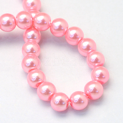 Baking Paint Pearlized Glass Pearl Round Bead Strands X-HY-Q003-10mm-53-A-1