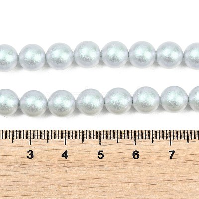 Frosted Glass Pearl Beads Strands GLAA-A044-08A-06-1