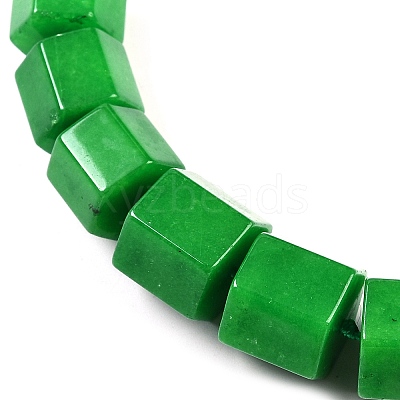 Dyed Natural Malaysia Jade Hexagon Prism Graduated Beaded Necklaces for Women Men NJEW-K388-03H-1