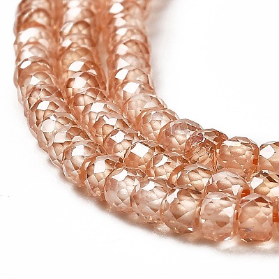 Cubic Zirconia Bead Strands ZIRC-G001-01C-1