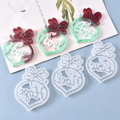 Christmas DIY Heart with Word Noel Silicone Molds DIY-L021-64-1