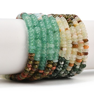 Natural Green Spot Stone & Dyed White Jade & Unakite & Lapis Lazuli & Quartz & Synthetic Shoushan Stone Beads Strands G-Z135-C04-2x4mm-1