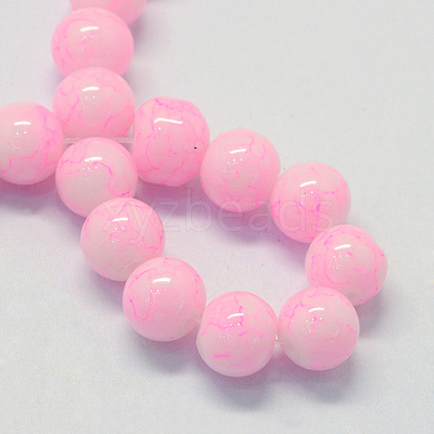 Baking Paint Glass Round Bead Strands DGLA-Q019-8mm-43-1