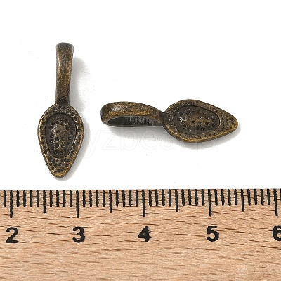 Tibetan Style Alloy Glue-on Flat Pad Bails TIBEP-Q064-183AB-NR-1