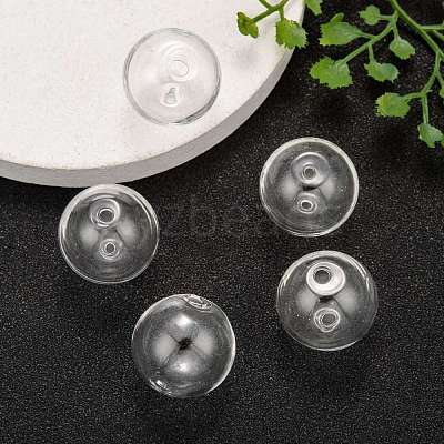 Handmade Blown Glass Globe Beads X-DH017J-1-1