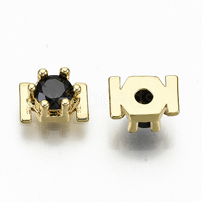 Brass Micro Pave Cubic Zirconia Cabochons KK-S061-48G-A-NR-1