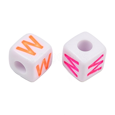 Opaque Acrylic Enamel European Beads AC-ACBA1794-04W-1