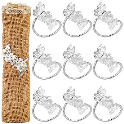Butterfly Iron Napkin Rings AJEW-WH20070-109S-1