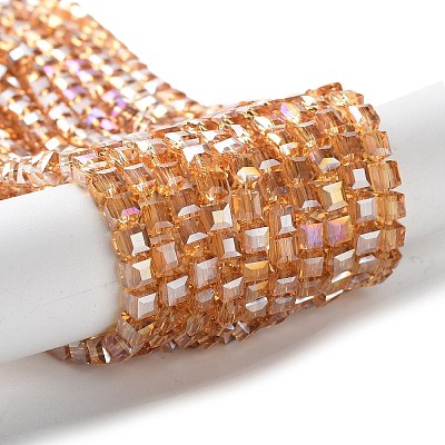 Electroplate Glass Bead Strands EGLA-J028-4x4mm-AB18-1