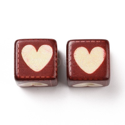 Opaque Printed Acrylic Beads MACR-C007-01C-1