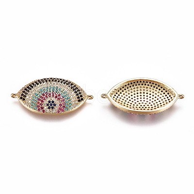 Brass Micro Pave Cubic Zirconia Links connectors ZIRC-K081-88G-1