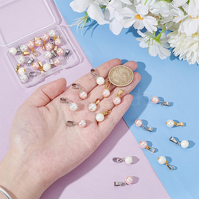 32Pcs Shell Pearl Pendants PALLOY-PH01823-1