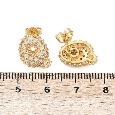 Brass Micro Pave Cubic Zirconia Stud Earrings EJEW-Z091-04G-Q-1