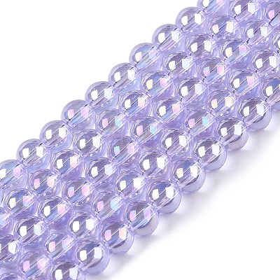 Electroplate Transparent Glass Beads Strands X-GLAA-T032-T4mm-AB01-1