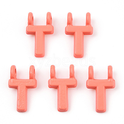 Rack Plating Spray Painted Alloy 2-Loop Link Pendants PALLOY-N176-01T-1