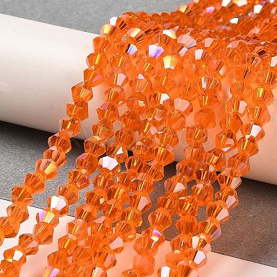 Transparent Electroplate Glass Beads Strands GLAA-F029-2mm-A11-1