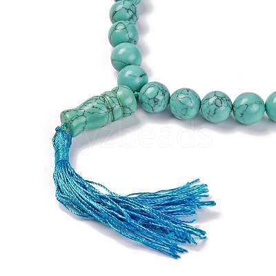 Synthetic Turquoise Beads Stretch Bracelets BJEW-A025-01F-1
