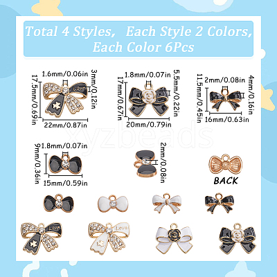 48Pcs 8 Styles Alloy Enamel Pendants ENAM-SC0005-67-1