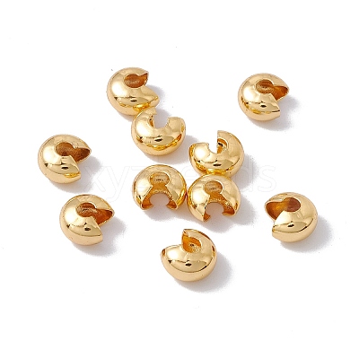 Brass Crimp Beads Covers X-KK-P219-05C-G02-1